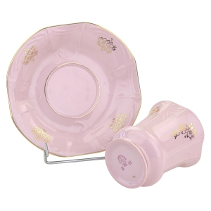 78741 BOHEMIA FILIŻANKA ZE SPODKIEM Z RÓŻOWEJ PORCELANY CUDEŃKO Z RELIEFAMI (8).jpg