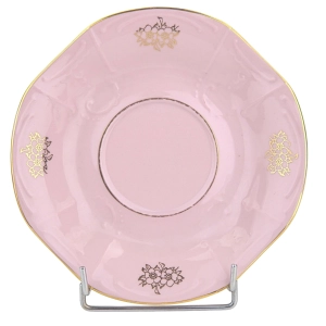 78741 BOHEMIA FILIŻANKA ZE SPODKIEM Z RÓŻOWEJ PORCELANY CUDEŃKO Z RELIEFAMI (9).jpg