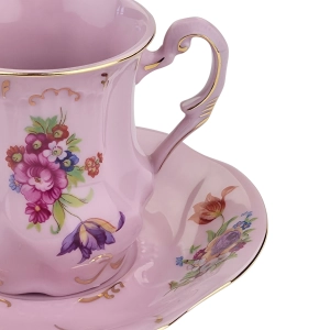 78742 LEANDER ADRIANA FILIŻANKA ZE SPODKIEM RÓŻOWA PORCELANA KOLOROWE KWIATY (5).jpg