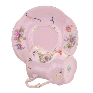 78742 LEANDER ADRIANA FILIŻANKA ZE SPODKIEM RÓŻOWA PORCELANA KOLOROWE KWIATY (8).jpg