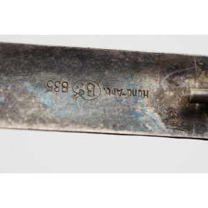 78805 STARA RĘCZNIE RYTOWANA SREBRNA BROSZA PRÓBA 835 WAGA 3,6 G (4).jpg