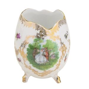 78835 PORCELANOWE JAJKO NA NÓŻKACH WAZON POJEMNIK ZE SCENKĄ TYPU FRAGONARD (2).jpg