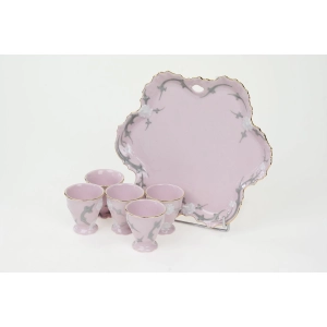 62385 CHODOV RENATA TACA I 5 KIELISZKÓW DO SERWOWANIA JAJ RÓŻOWA PORCELANA (4).jpg