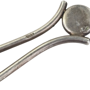 78923 SPÓŁDZIELNIA RZEMIEŚLNICZA ŻOLIBORZ PLATEROWANY WIDELCZYK DO CYTRYN Z BURSZTYNAMI (7).jpg