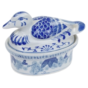 55153 CERAMICZNA KACZKA POJEMNIK NA PASZTET SCHOWEK NA DROBIAZGI KABALTEM MALOWANA (1).jpg