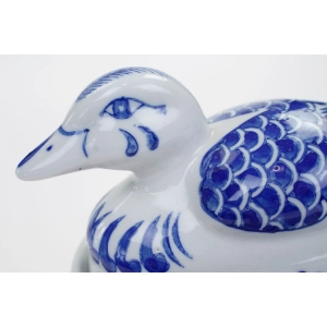 55153 CERAMICZNA KACZKA POJEMNIK NA PASZTET SCHOWEK NA DROBIAZGI KABALTEM MALOWANA (3).JPG