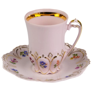 44007 CHODOV FILIŻANKA ZE SPODKIEM Z RÓŻOWEJ PORCELANY DROBNE KWIATECZKI (1).jpg