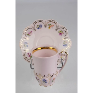 44007 CHODOV FILIŻANKA ZE SPODKIEM Z RÓŻOWEJ PORCELANY DROBNE KWIATECZKI (3).jpg