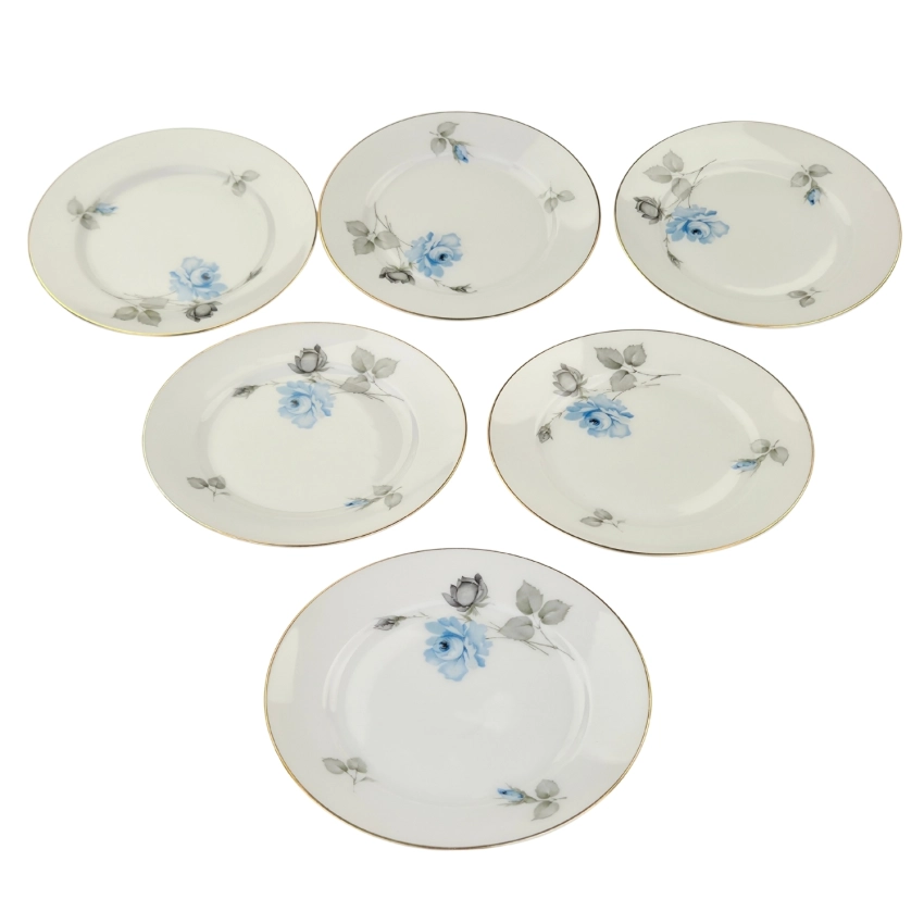 78942 ROSENTHAL AIDA UROCZY BŁĘKITNE RÓŻE KOMPLET TALERZY DESEROWYCH (1).jpg