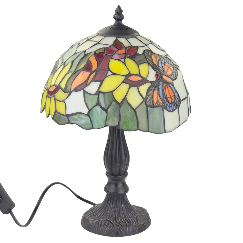 79040 STYLIZOWANA LAMPKA WITRAŻOWA W STYLU TIFFANY MOTYLE I SŁONECZNIKI (1).jpg
