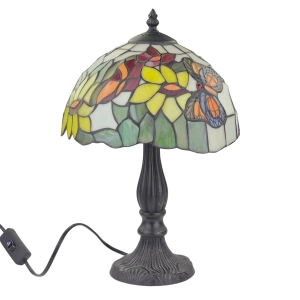 79040 STYLIZOWANA LAMPKA WITRAŻOWA W STYLU TIFFANY MOTYLE I SŁONECZNIKI (2).jpg