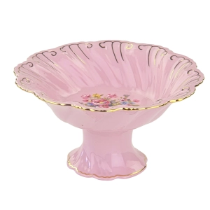 79061 LEANDER FELICJA GŁĘBSZA PATERKA NA NÓŻCE NA CZEKOLADKI Z RÓŻOWEJ PORCELANY KOLOROWE KWIATKI (1).jpg