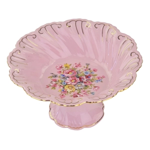 79061 LEANDER FELICJA GŁĘBSZA PATERKA NA NÓŻCE NA CZEKOLADKI Z RÓŻOWEJ PORCELANY KOLOROWE KWIATKI (2).jpg