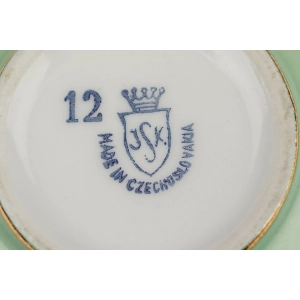 44601 STRUŽNA SELEDYNOWA FILIŻANKA ZE SPODKIEM ZŁOTE ORNAMENTY (6).jpg