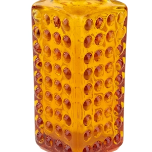 79180 HEŘMANOVA HUŤ V. HANUŠ DESIGNERSKI WAZON BURSZTYNOWE SZKŁO (5).jpg