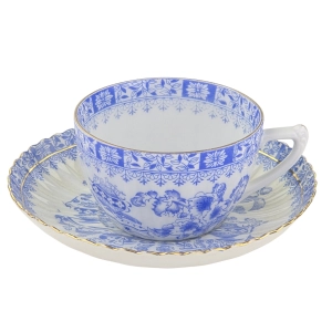 TIEFENFURT/SELTMANN TUPPACK CHINA BLAU FILIŻANKA ZE SPODKIEM