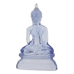 CZECHY AMETYSTOWY POSĄG SZKLANA FIGURA BUDDA