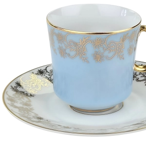 79344 STRUŽNA BŁĘKITNA FILIŻANKA ZE SPODKIEM ZŁOTE ORNAMENTY (3).jpg