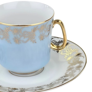 79344 STRUŽNA BŁĘKITNA FILIŻANKA ZE SPODKIEM ZŁOTE ORNAMENTY (4).jpg