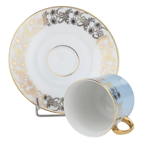 79344 STRUŽNA BŁĘKITNA FILIŻANKA ZE SPODKIEM ZŁOTE ORNAMENTY (7).jpg