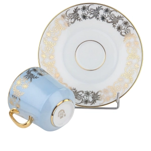 79344 STRUŽNA BŁĘKITNA FILIŻANKA ZE SPODKIEM ZŁOTE ORNAMENTY (8).jpg