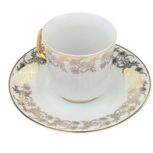 79345 STRUŽNA SZARA FILIŻANKA ZE SPODKIEM ZŁOTE ORNAMENTY (3).jpg