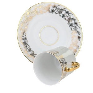 79345 STRUŽNA SZARA FILIŻANKA ZE SPODKIEM ZŁOTE ORNAMENTY (7).jpg