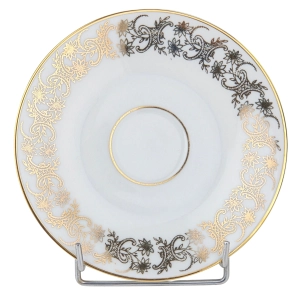 79345 STRUŽNA SZARA FILIŻANKA ZE SPODKIEM ZŁOTE ORNAMENTY (9).jpg