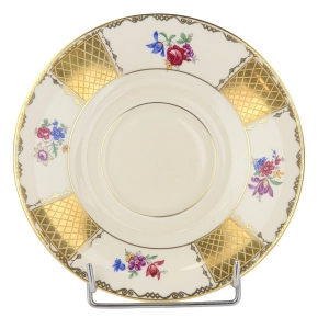 79402 ROSENTHAL KRONACH KOŚĆ SŁONIOWA KWIATY I ZŁOCENIA FILIŻANKA ZE SPODKIEM (9).jpg