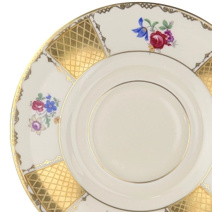 79402 ROSENTHAL KRONACH KOŚĆ SŁONIOWA KWIATY I ZŁOCENIA FILIŻANKA ZE SPODKIEM (10).jpg