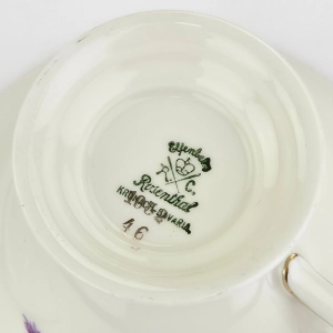 79402 ROSENTHAL KRONACH KOŚĆ SŁONIOWA KWIATY I ZŁOCENIA FILIŻANKA ZE SPODKIEM (12).jpg