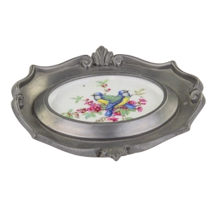 79417 SCHWARZENHAMMER PTASZKI NA PORCELANIE W CYNOWEJ RAMIE MODRASZKI ZWYCZAJNE (2).jpg