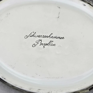 79419 SCHWARZENHAMMER PTASZKI NA PORCELANIE W CYNOWEJ RAMIE PAPUŻKAMI (5).jpg