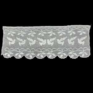 SZYDEŁKO ZAZDROSTKA LAMBREKIN W BIELI GOŁĄBKI 115 X 44 CM