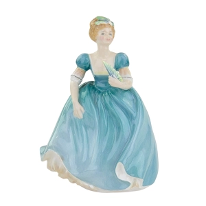 FRANCESCA ART FIGURINE EUGENIE FIGURKA NIEWIASTY W TURKUSOWEJ SUKNI Z WACHLARZEM