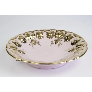 40286 CHODOV PATERA Z WINOGRONAMI Z RÓŻOWEJ PORCELANY ZE ZŁOCENIAMI (3).jpg