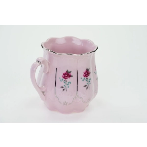 70845 CHODOV KUBEK HANKA Z RÓŻOWEJ PORCELANY KWIATY I SREBRZENIAMI (3).JPG
