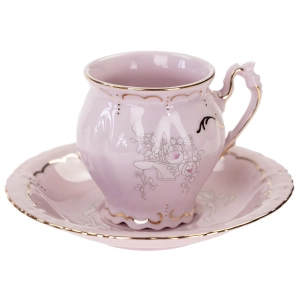 47143 CHODOV FILIŻANKA MOKKA Z RÓŻOWEJ PORCELANY CUDEŃKO Z RELIEFAMI (1).jpg