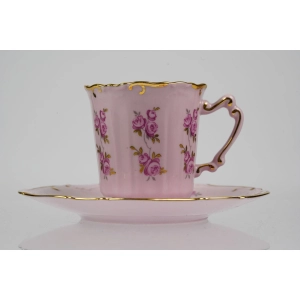 44244 LOUČKY LEANDER AMIS RÓŻOWA PORCELANA FILIŻANKA ZE SPODKIEM RÓŻYCZKI (2).jpg