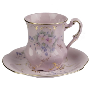 42985 LEANDER FILIŻANKA ZE SPODKIEM RÓŻOWA PORCELANA DZIKIE RÓŻE I DZWONECZKI (1).jpg