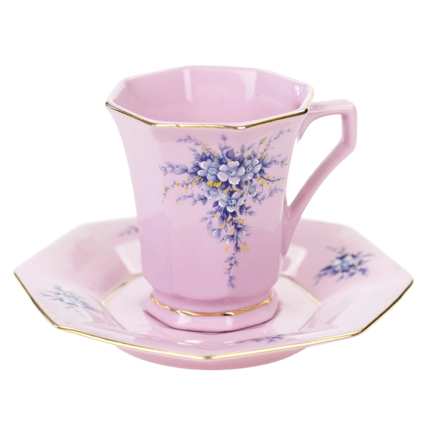 69704 LEANDER FILIŻANKA ZE SPODKIEM RÓŻOWA PORCELANA BŁĘKITNE BUKIETY (1).jpg