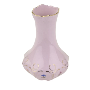 79601 CHODOV LENKA WAZON Z RÓŻOWEJ PORCELANY DEROBNE KWIATUSZKI RELIEFY I ZŁOCENIA (1).jpg