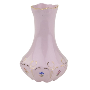79601 CHODOV LENKA WAZON Z RÓŻOWEJ PORCELANY DEROBNE KWIATUSZKI RELIEFY I ZŁOCENIA (2).jpg