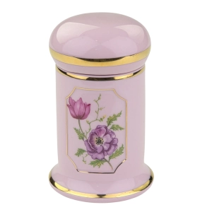 79603 STRUŽNA POJEMNIK Z RÓŻOWEJ PORCELANY JAK APTECZNY SŁÓJ MAKI ANEMONY (1).jpg