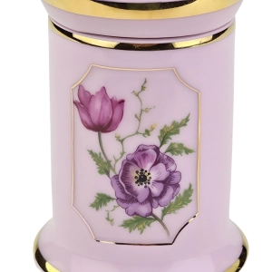 79603 STRUŽNA POJEMNIK Z RÓŻOWEJ PORCELANY JAK APTECZNY SŁÓJ MAKI ANEMONY (5).jpg