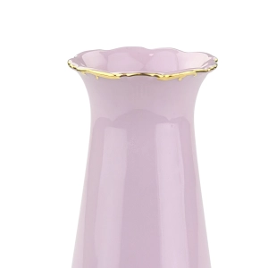 79605 LEANDER ŚLICZNY WAZON Z RÓŻOWEJ PORCELANY BUKIET KOLOROWYCH KWIATÓW (4).jpg