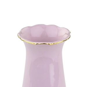 79605 LEANDER ŚLICZNY WAZON Z RÓŻOWEJ PORCELANY BUKIET KOLOROWYCH KWIATÓW (5).jpg