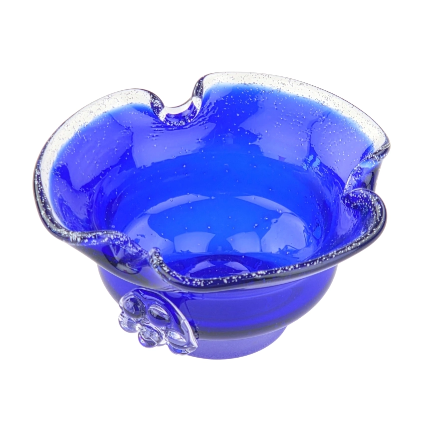 79677 LEDNICKE ROVNE DESIGNERSKI KOBALTOWA CZARKA POPIELNICA Z MALINKĄ J. TARABA (1).jpg