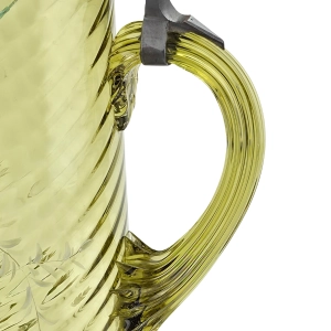79852 POSCHINGER OLIWKOWO-ZIELONY DZBAN RĘCZNIE MALOWANY Z CYNOWYM WIEKIEM 1888 (10).jpg