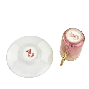 79869 LIMOGES OVINGTON BRO'S FILIŻANKA ZE SPODKIEM ZABYTKOWA FILIŻANKA W KWIATY (11).jpg
